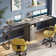 Khairi 60'' L-Shaped Lift Top Desk with Storage Cabinet, Executive Desk with Open Compartments and Adjustable shelfs