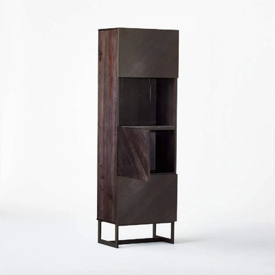 Marble-Accented Suspended Bar Cabinet with Open Layer by Latitude Run