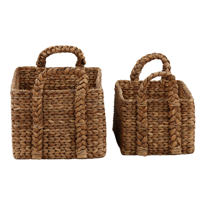 Anapos Water Hyacinth Basket, Natural (Set of 2)