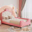 Mignon lit de jour rembourré Princess avec tête de lit capitonnée à boutons