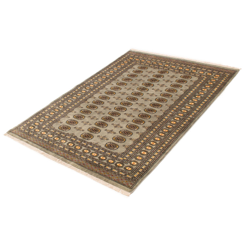 Tapis vert Finha Peshawar Bokhara 5 pi 7 po x 7 pi 9 po