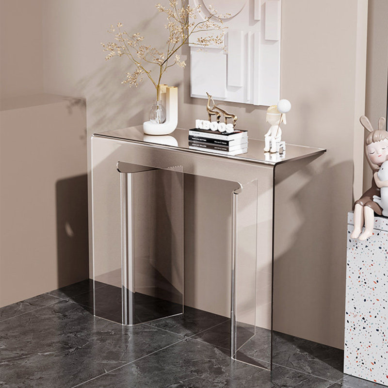 Console moderne en minimalisme en acrylique, 33.46" H x 47.24" W x 13.78" D, Clair