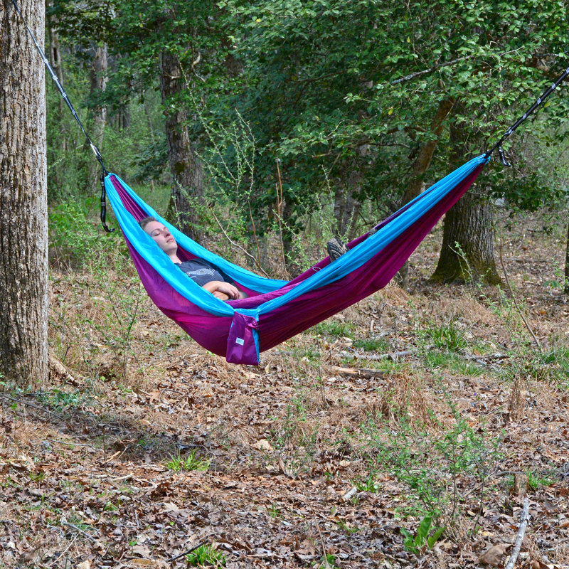 Hamac de camping Gould, Bleu clair / mauve