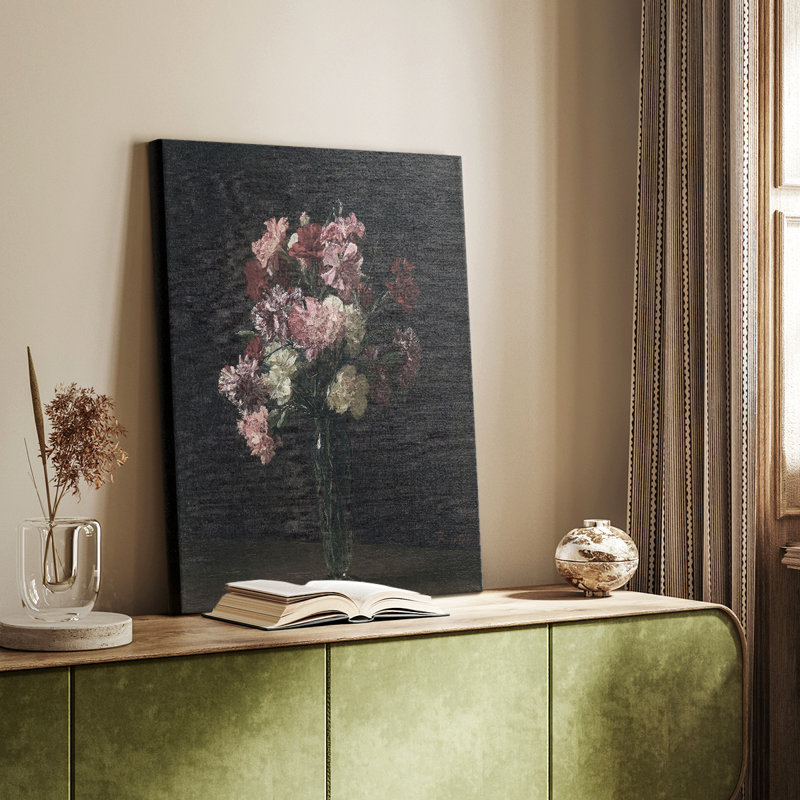 Imprimé floral rétro XC III - galerie Cavas, H 60 po x l 40 po
