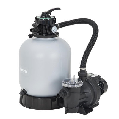 19" Above Ground Pool Sand Filter Pump – 1.5HP, 6,075 GPH, 7-Way Valve, Timer
