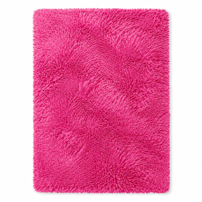 Luxury Bright Pink Shaggy Carpet, Ultra-Soft Fluffy Rug for Nursery, Playroom, and Dorm