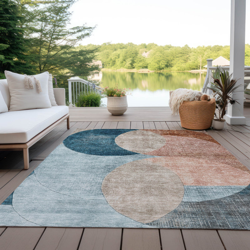 Tapis orange lavable intérieur / extérieur Henry , 10 pi x 14 pi