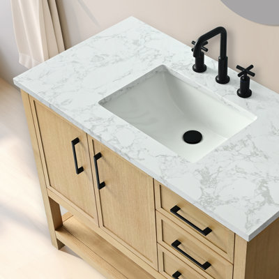 Stratford 42'' Single Bathroom Vanity with Engineered Stone Top