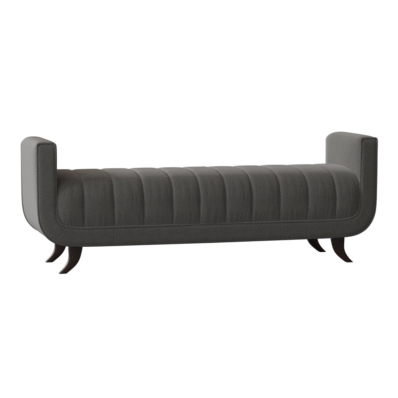 Salon Upholstered Bench, American Walnut, Venice Navy