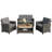 4-Person Rattan Patio Furniture Set, Outdoor Conversation Set With Cushions For Seating-538993942