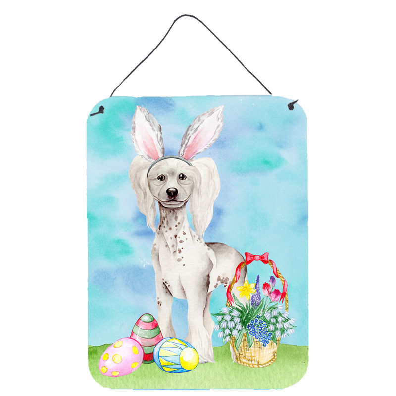 Décoration murale suspendue lapin de pâques dandie dinmont, Chien chinois à crête