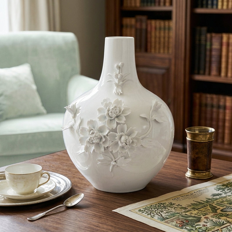 Alfrida Vase 3D Rose White