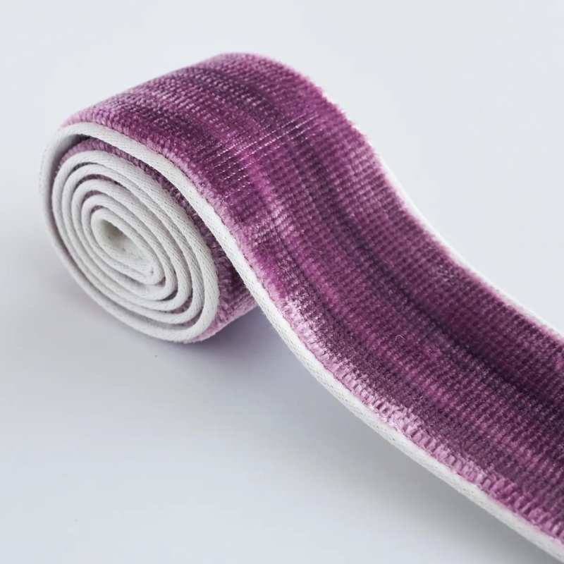 Ruban de velours étroit Gaspard, Aubergine