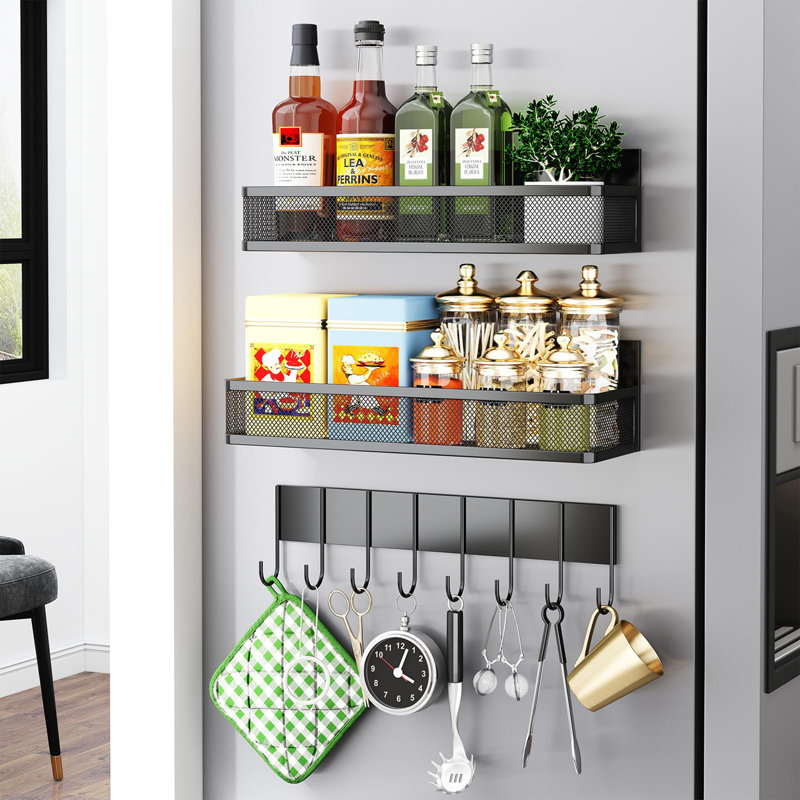 Wall Mounted Required Spice Rack with Adjustable Racks