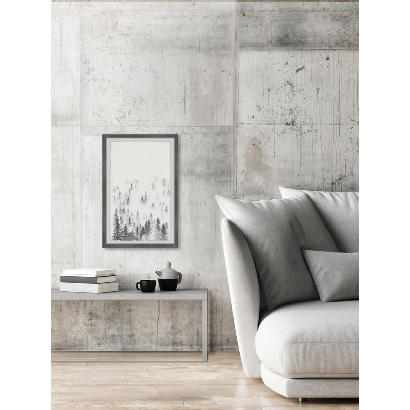 Snowy Fir Trees - Single Picture Frame Painting, 91cm H x 61cm W x 3.81cm D