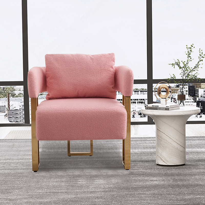 Luxueux fauteuil en cuir de style nordique pour diverses pièces, rehaussant le confort et le style, Ourson rose