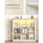 Cube Bookshelf, 9 Cube Storage Organizer, 3 Tier Wood Cubby Bookshelf with Led Lights and Charging, Low Bookcase for Bedroom, Office, Living Room, White