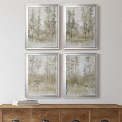 " Thicket Of Trees I " 4 - Pieces Painting Print
