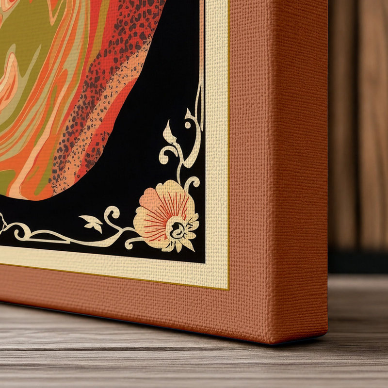Gilded Apple Art Deco - Wrapped Canvas, 36x24 - 91.4 x 61.0 cm, Terracotta Border