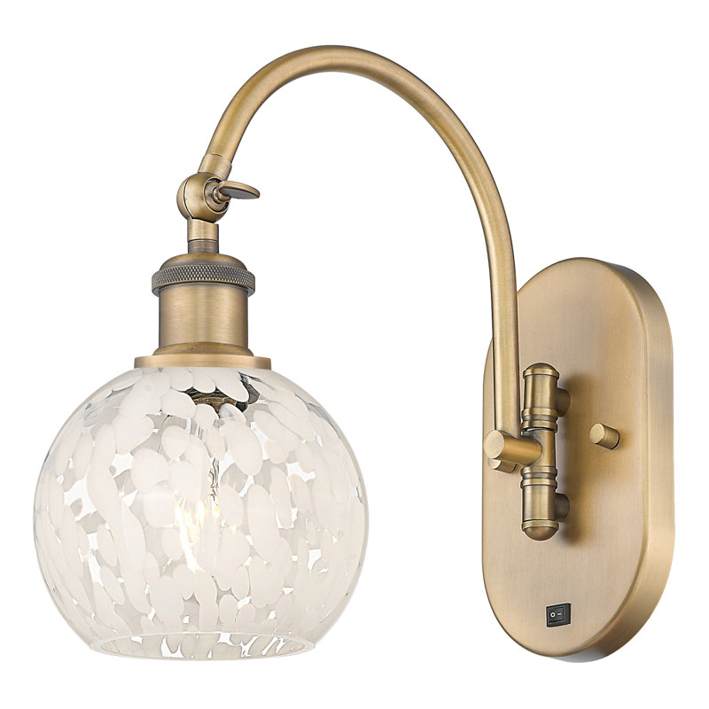 Benafield Steel Armed Sconce, 11.5" H x 6" W x 12.5" D, Brushed Brass
