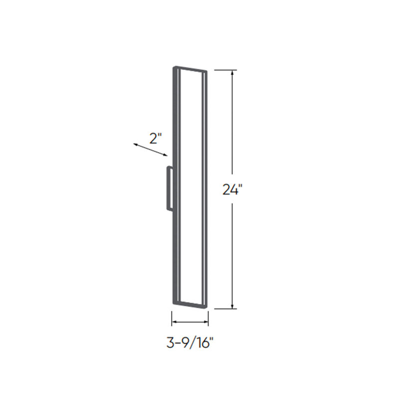 Applique murale en aluminium Gisberta, H 24 po x l 3,56 po x P 2 po