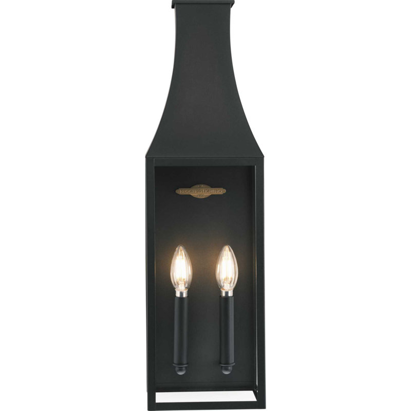 Lanterne murale d'extérieur traditionnelle noire à deux lumières, H 24 po x l 6,5 po x P 7 po