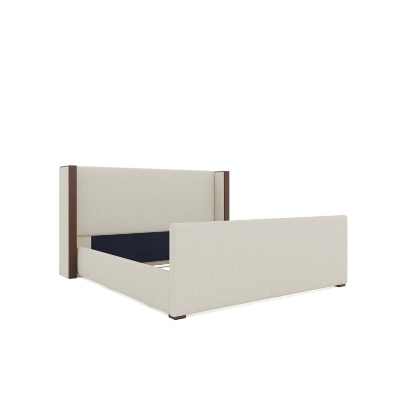 Lit bas tapissier Irenne, Revolution Performance Fabrics® Off White, Très grand
