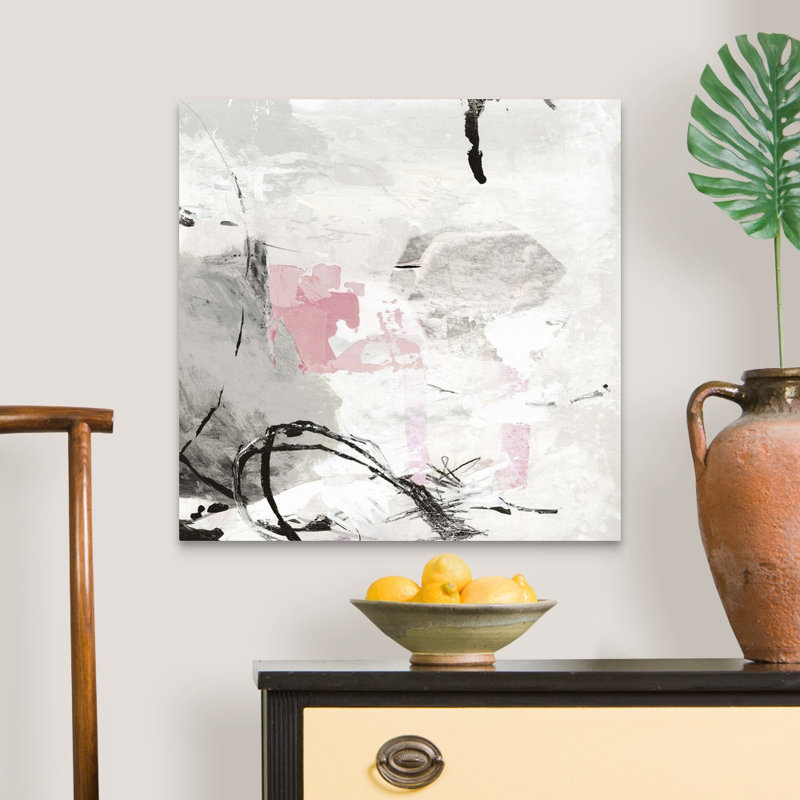 Reproduction d’art sur toile rose-gris, Toile tendue, H 24 po x l 24 po x P 1,25 po