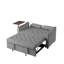 Lit en velours gris avec accoudoirs de table d'appoint, style moderne, se convertit rapidement, plusieurs angles réglables pour un confort supérieur, et en plastique, lit convertible simple à assembler, table tournante,-121047676