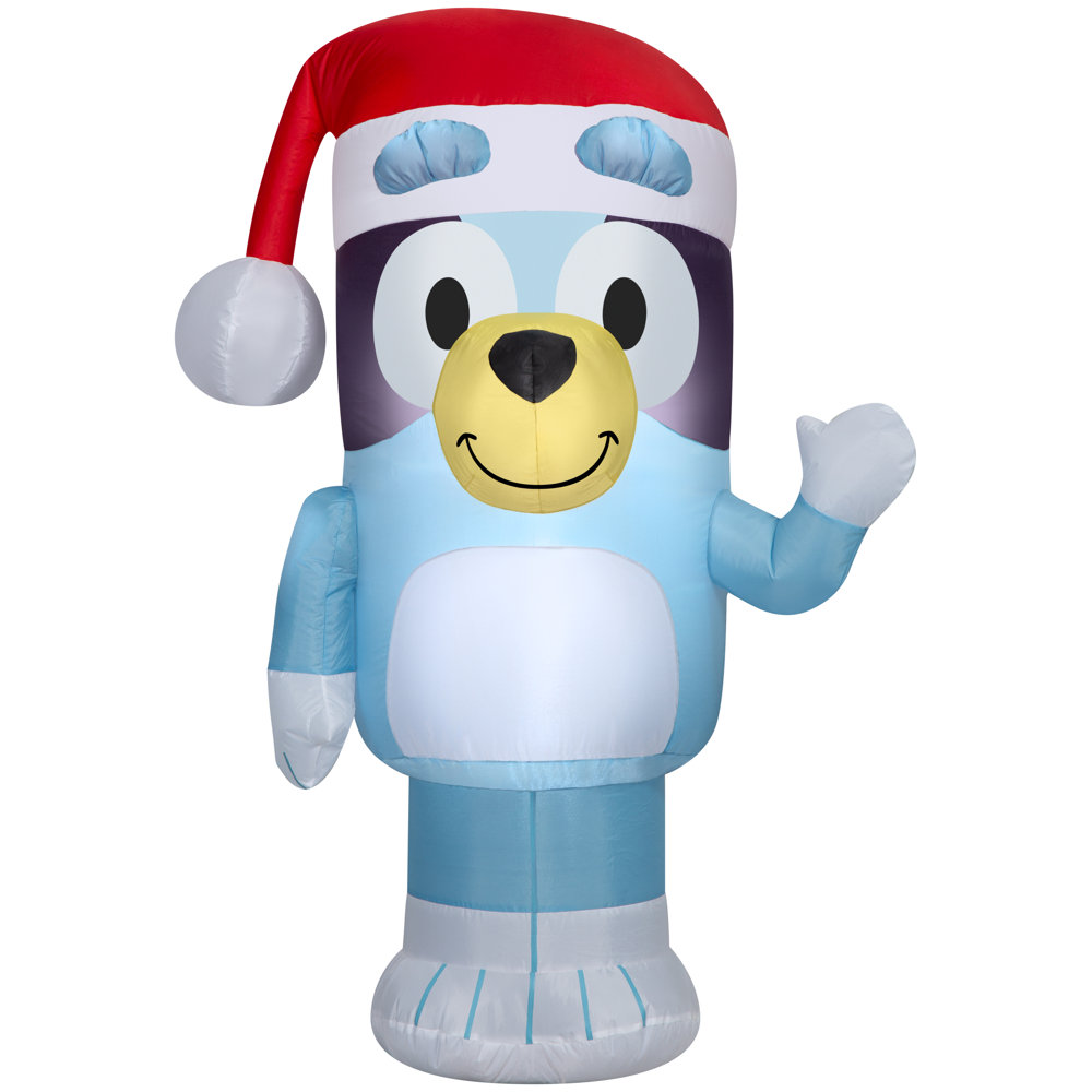 Gemmy Industries Airblown-Bluey in Santa Hat-SM-Bluey | Wayfair