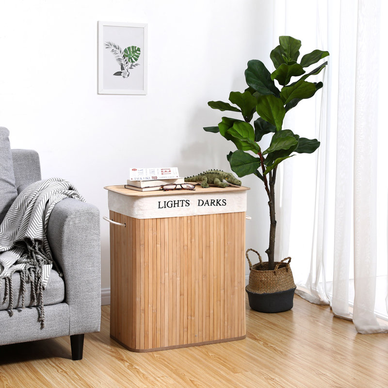 Laundry Hamper with Handles, Natural