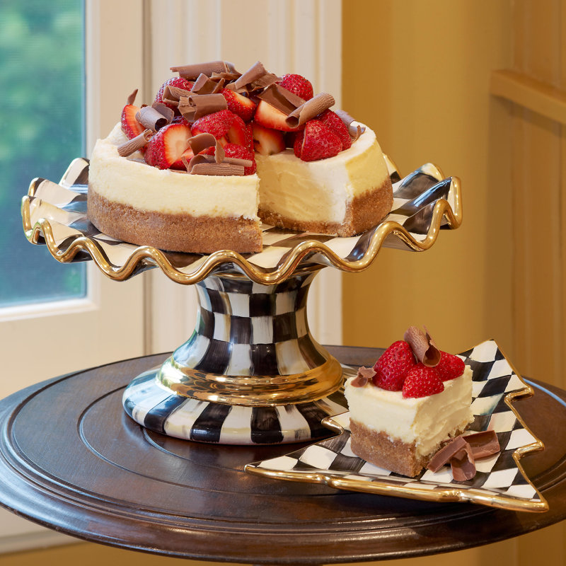 Courtly Check® Ceramic Fluted Cake Stand