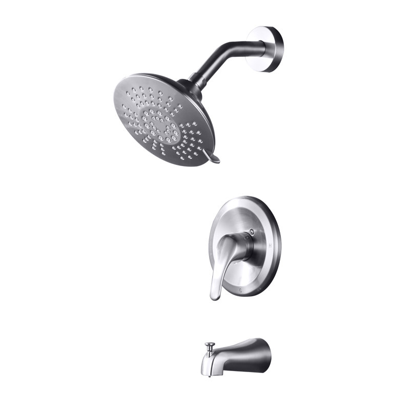 Single Handle 5-Spray Tub and Shower Faucet 1.8 GPM(Brass Valve Included), Brushed Nickel