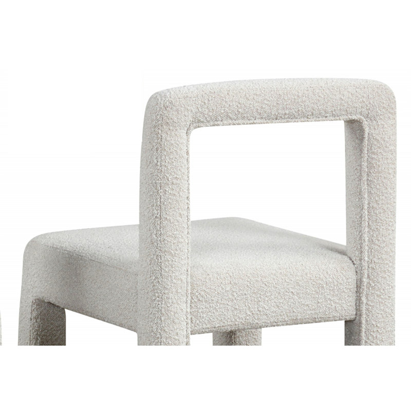 Ensemble de chaises de salle à manger modernes rembourrées Boucle, Blanc