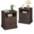 Farmhouse Nightstand With 2 Drawers, Wooden Bedside End Table Small Dresser For Bedroom, Living Room