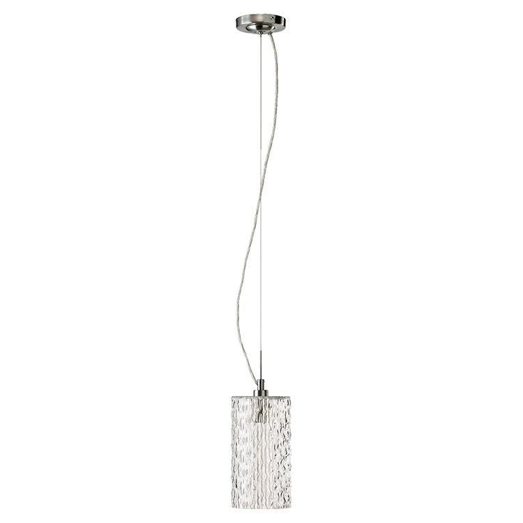 Melisha 1 - Light Single Pendant, 14" H x 5.25" W x 5.25" D, Satin Nickel