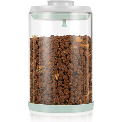 Dog Treat Container Airtight Jar  Glass Food Jars With One Touch Lid For Dog Or Cat Treats Kibble Snacks  Pantry Storage Canister For Kitchen Or Countertop