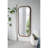 31.4X1.4X74" Oversized Wooden Floor Mirror With Unique Brown Frame