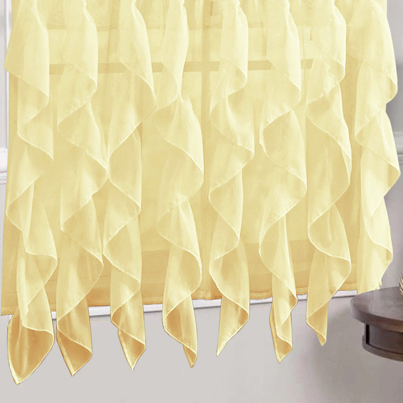 Fulda Semi Sheer Curtain Single Panel, Maize, 50" W x 96" L