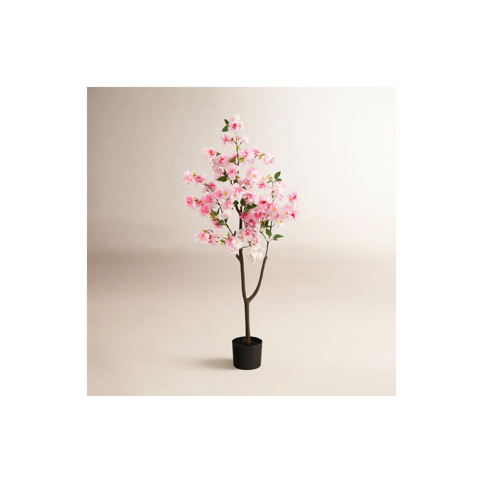 Faux Cherry Blossom Tree in Planter, Pink, 48" H x 23" W x 6" D