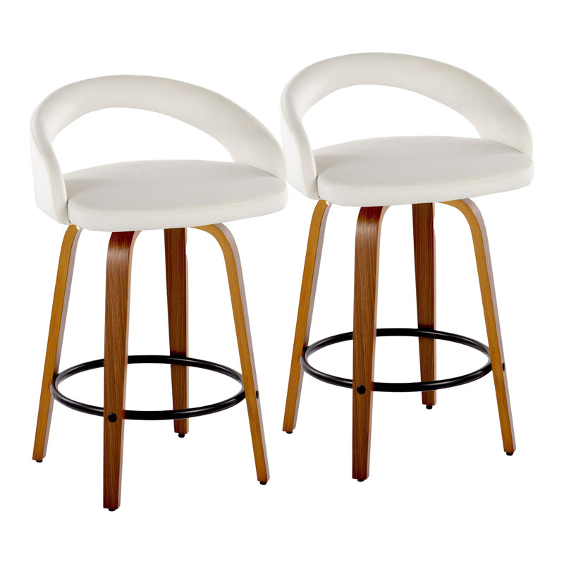 Contemporary Counter Stool, Blanc