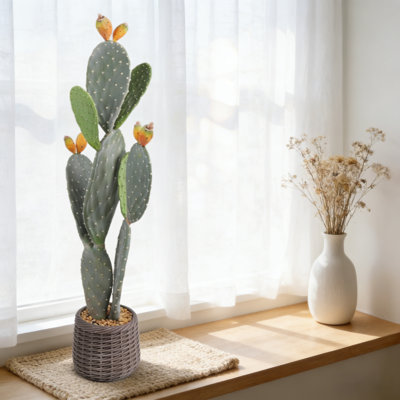 42 po Cactus artificiel en pot 42 po Saguaro, plante de désert réaliste pour l'intérieur et l'extérieur