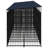 Vidaxl Dog Kennel Black Powder-Coated Steel Extra Large Doors