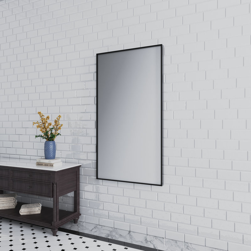 Miroir mural Earsell, 30 po x 55 po, Noir