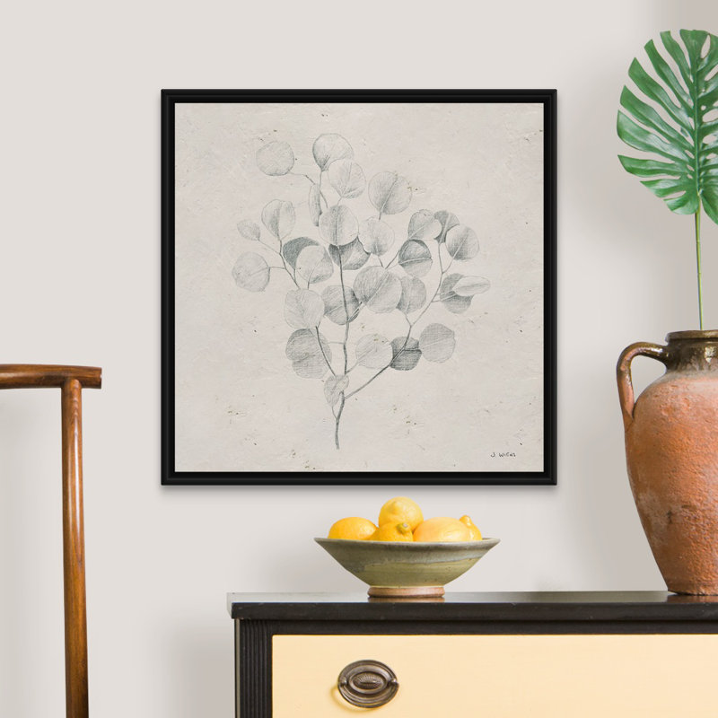 «Soft Summer Sketches II Sq» par James Wiens - reproduction de dessin sur toile, Cadre flottant noir