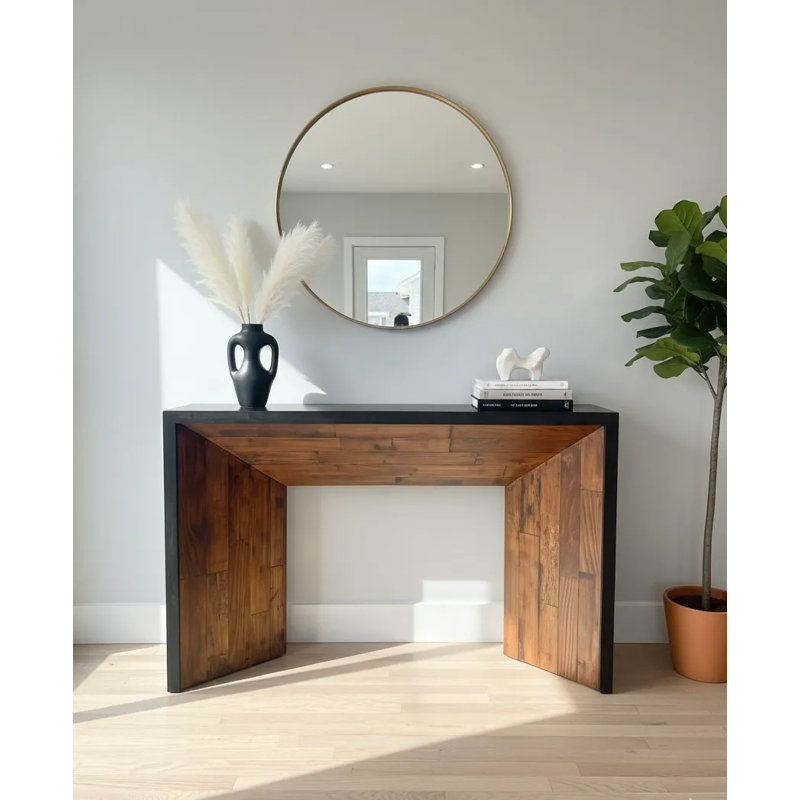 Console Uv - Table d'appoint contemporaine à finition brillante avec une tablette inférieure spacieuse et un cadre durable pour l'entrée, le salon ou le bureau