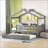 Wooden House Bed with Trundle