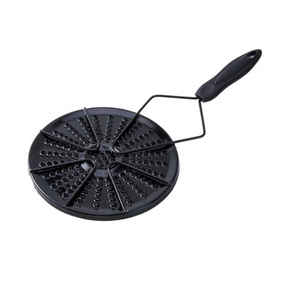 Barbecue Arepa pour cuisinière et brûleur à gaz - Barbecue Arepa colombien, plaque de diffusion de chaleur pour une cuisson uniforme, fer enduit d'émail durable avec poignée antidérapante pour pains plats et tortillas