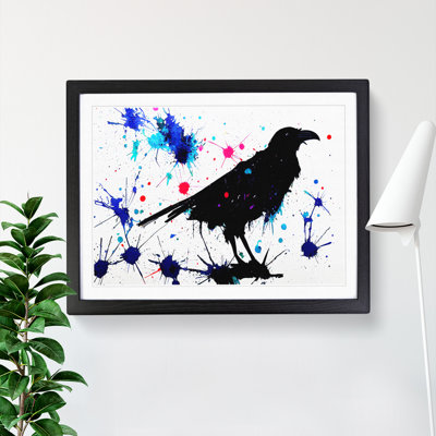 XH1022-7342X Raven Bird Splash Vol.3 Abstract 1 Piece Single Picture Frame Wall Art