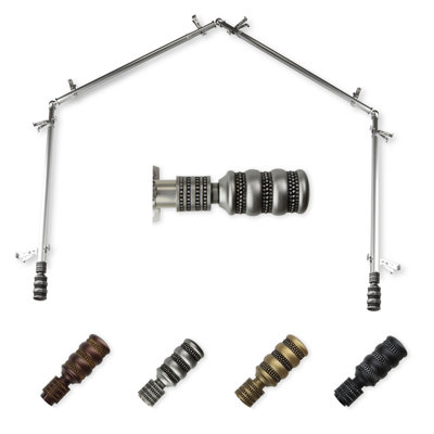 Parinaaz Steel Adjustable Bay Window Single Curtain Rod
